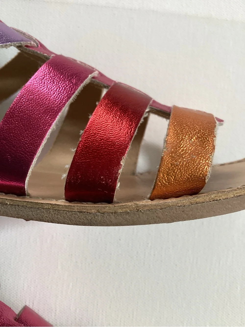 Kelly & Katie Metallic Rainbow Strappy Sandals